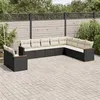 Image de vidaXL Salon de Jardin avec Coussins 10 pcs, Canapés de Terrasse, Ensemble de Meubles de Patio, Mobilier d'Extérieur, Noir 3226112