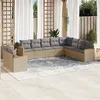 Image de vidaXL Salon de Jardin avec Coussins 10 pcs, Canapés de Terrasse, Ensemble de Meubles de Patio, Mobilier d'Extérieur, 3226115