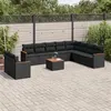 Image de vidaXL Salon de Jardin avec Coussins 11 pcs, Canapés de Terrasse, Ensemble de Meubles de Patio, Mobilier d'Extérieur, Noir 3226118