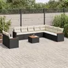Image de vidaXL Salon de Jardin avec Coussins 11 pcs, Canapés de Terrasse, Ensemble de Meubles de Patio, Mobilier d'Extérieur, Noir 3226119