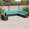 Image de Salon de jardin modulable GENERIQUE 11 pieces resine tressee noir 62 x 62 x 69 cm
