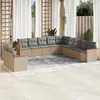 Image de vidaXL Salon de Jardin avec Coussins 11 pcs, Canapés de Terrasse, Ensemble de Meubles de Patio, Mobilier d'Extérieur, 3226129