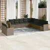 Image de vidaXL Salon de Jardin avec Coussins 11 pcs, Canapés de Terrasse, Ensemble de Meubles de Patio, Mobilier d'Extérieur, Gris 3226130