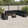Image de vidaXL Salon de Jardin avec Coussins 12 pcs, Canapés de Terrasse, Ensemble de Meubles de Patio, Mobilier d'Extérieur, Noir 3226132