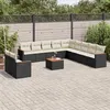 Image de vidaXL Salon de Jardin avec Coussins 12 pcs, Canapés de Terrasse, Ensemble de Meubles de Patio, Mobilier d'Extérieur, Noir 3226133
