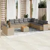 Image de Salon de jardin modulable VIDAXL rotin beige 12 pieces x 61.5 x 69 11 personnes