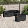 Image de Salon de jardin modulable Vidaxl rotin noir 7 pieces x 61.5 x 69 7 personnes