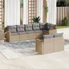 Image de Salon de jardin modulable VIDAXL resine tressee beige 8 pieces x 61.5 x 69 8 personnes
