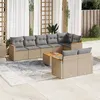 Image de Salon de jardin modulable vidaxl rotin 8 personnes beige 62 x 61.5 x 69 cm 9 pieces