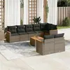 Image de Salon de jardin modulable Vidaxl resine tressee gris 9 pieces x 61.5 x 69 8 personnes