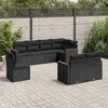 Image de vidaXL Salon de Jardin avec Coussins 8 pcs, Canapés de Terrasse, Ensemble de Meubles de Patio, Mobilier d'Extérieur, Noir 3226160