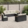 Image de vidaXL Salon de Jardin avec Coussins 8 pcs, Canapés de Terrasse, Ensemble de Meubles de Patio, Mobilier d'Extérieur, Noir 3226161