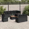 Image de vidaXL Salon de Jardin avec Coussins 9 pcs, Canapés de Terrasse, Ensemble de Meubles de Patio, Mobilier d'Extérieur, Noir 3226167