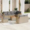Image de Salon de jardin modulable VIDAXL 9 pieces 8 personnes beige 62 x 61.5 x 69 cm resine tressee