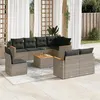 Image de vidaXL Salon de Jardin avec Coussins 9 pcs, Canapés de Terrasse, Ensemble de Meubles de Patio, Mobilier d'Extérieur, Gris 3226172