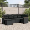 Image de Salon de jardin modulable Vidaxl resine tressee noir 6 pieces x 61.5 x 69 6 personnes