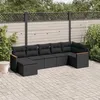 Image de vidaXL Salon de Jardin avec Coussins 7 pcs, Canapés de Terrasse, Ensemble de Meubles de Patio, Mobilier d'Extérieur, Noir 3226188