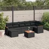 Image de Salon de jardin modulable Vidaxl resine tressee noir 8 pieces x 61.5 x 69 7 personnes