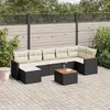 Image de vidaXL Salon de Jardin avec Coussins 8 pcs, Canapés de Terrasse, Ensemble de Meubles de Patio, Mobilier d'Extérieur, Noir 3226196
