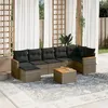 Image de Salon de jardin modulable VIDAXL resine tressee gris 8 pieces x 61.5 x 69 7 personnes
