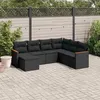 Image de vidaXL Salon de Jardin avec Coussins 7 pcs, Canapés de Terrasse, Ensemble de Meubles de Patio, Mobilier d'Extérieur, Noir 3226202