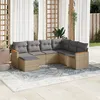 Image de vidaXL Salon de Jardin avec Coussins 7 pcs, Canapés de Terrasse, Ensemble de Meubles de Patio, Mobilier d'Extérieur, Mélange 3226206