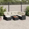 Image de Salon de jardin modulable Vidaxl rotin noir 8 pieces x 61.5 x 69 7 personnes