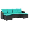 Image de Salon de jardin modulable GENERIQUE noir resine tressee 6 pieces 62 x 55 x 69 cm