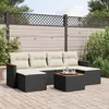 Image de vidaXL Salon de Jardin avec Coussins 7 pcs, Canapés de Terrasse, Ensemble de Meubles de Patio, Mobilier d'Extérieur, Noir 3226224