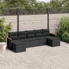 Image de vidaXL Salon de Jardin avec Coussins 7 pcs, Canapés de Terrasse, Ensemble de Meubles de Patio, Mobilier d'Extérieur, Noir 3226230
