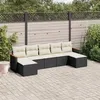 Image de vidaXL Salon de Jardin avec Coussins 7 pcs, Canapés de Terrasse, Ensemble de Meubles de Patio, Mobilier d'Extérieur, Noir 3226231