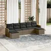 Image de vidaXL Salon de Jardin avec Coussins 7 pcs, Canapés de Terrasse, Ensemble de Meubles de Patio, Mobilier d'Extérieur, Gris 3226235