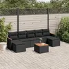 Image de vidaXL Salon de Jardin avec Coussins 8 pcs, Canapés de Terrasse, Ensemble de Meubles de Patio, Mobilier d'Extérieur, Noir 3226237