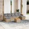 Image de Salon de jardin modulable vidaxl beige resine tressee 8 pieces 62 x 55 x 69 cm