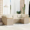Image de vidaXL Salon de Jardin avec Coussins 6 pcs, Canapés de Terrasse, Ensemble de Meubles de Patio, Mobilier d'Extérieur, Beige 3226261