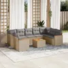 Image de Salon de jardin modulable vidaxl beige 10 pieces resine tressee 62 x 62 x 69 cm