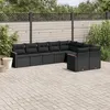 Image de vidaXL Salon de Jardin avec Coussins 9 pcs, Canapés de Terrasse, Ensemble de Meubles de Patio, Mobilier d'Extérieur, Noir 3226300