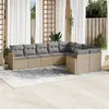 Image de vidaXL Salon de Jardin avec Coussins 9 pcs, Canapés de Terrasse, Ensemble de Meubles de Patio, Mobilier d'Extérieur, Mélange 3226304