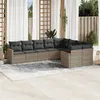 Image de vidaXL Salon de Jardin avec Coussins 9 pcs, Canapés de Terrasse, Ensemble de Meubles de Patio, Mobilier d'Extérieur, Gris 3226305