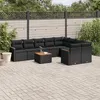 Image de vidaXL Salon de Jardin avec Coussins 10 pcs, Canapés de Terrasse, Ensemble de Meubles de Patio, Mobilier d'Extérieur, Noir 3226307