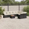 Image de vidaXL Salon de Jardin avec Coussins 10 pcs, Canapés de Terrasse, Ensemble de Meubles de Patio, Mobilier d'Extérieur, Noir 3226308