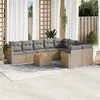 Image de Salon de jardin modulable vidaxl resine tressee beige 9 personnes 62 x 62 x 69 cm 10 pieces