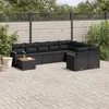 Image de vidaXL Salon de Jardin avec Coussins 10 pcs, Canapés de Terrasse, Ensemble de Meubles de Patio, Mobilier d'Extérieur, Noir 3226314