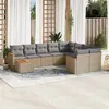 Image de Salon de jardin modulable VIDAXL rotin beige 10 pieces x 61.5 x 69 9 personnes