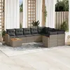 Image de Salon de jardin modulable Vidaxl resine tressee gris 10 pieces 62.0 x 62 x 69 9 personnes