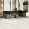 Image de vidaXL Salon de Jardin avec Coussins 11 pcs, Canapés de Terrasse, Ensemble de Meubles de Patio, Mobilier d'Extérieur, Gris 3226333
