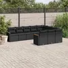 Image de Salon de jardin modulable VIDAXL resine tressee noir 10 pieces x 61.5 x 69 10 personnes
