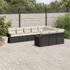Image de vidaXL Salon de Jardin avec Coussins 10 pcs, Canapés de Terrasse, Ensemble de Meubles de Patio, Mobilier d'Extérieur, Noir 3226336