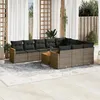 Image de Salon de jardin modulable Vidaxl resine tressee gris 3 pieces 10 personnes