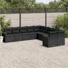 Image de vidaXL Salon de Jardin avec Coussins 10 pcs, Canapés de Terrasse, Ensemble de Meubles de Patio, Mobilier d'Extérieur, Noir 3226349